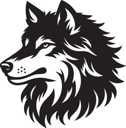 Wolf.Mascot Templates.Vector illustration ready for vinyl cutting.のイラスト素材