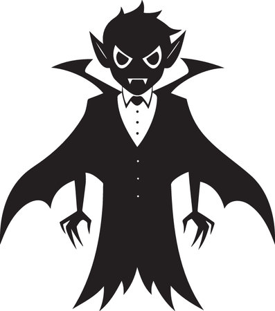 Vampire silhouette isolated on white background. Halloween icon. Vector illustration.のイラスト素材