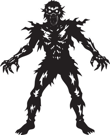 Zombie.Mascot Templates.Vector illustration ready for vinyl cutting.のイラスト素材