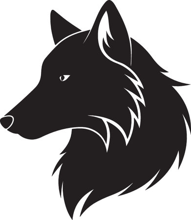 Wolf. Animals.Vector illustration ready for vinyl cutting on white background.のイラスト素材