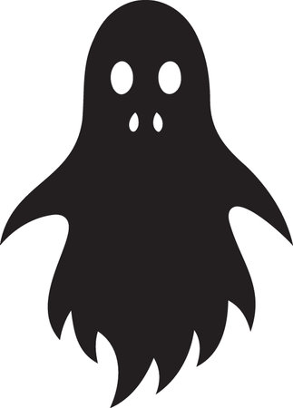 Halloween ghost silhouette icon isolated on white background. Vector illustration.のイラスト素材