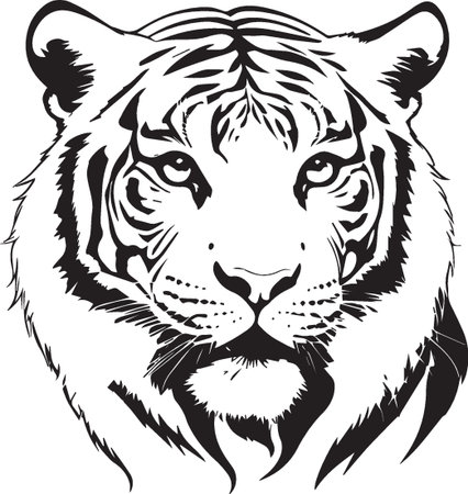 Tiger.Tribal Animals.Vector illustration ready for vinyl cutting.のイラスト素材