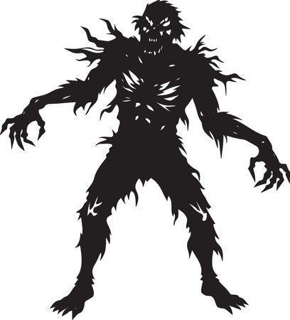 Zombie.Vector illustration ready for vinyl cutting. Isolated on white backgroundのイラスト素材