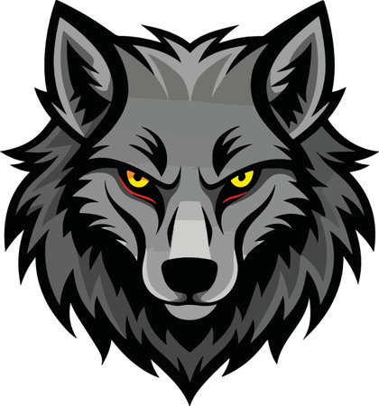Wolf head.Vector illustration ready for vinyl cutting. Isolated on white background.のイラスト素材