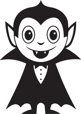 Cute cartoon vampire isolated on a white background. Vector illustration.のイラスト素材