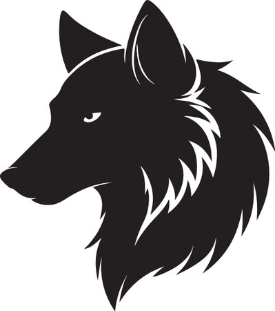 Wolf.Vector illustration ready for vinyl cutting.  File contains no gradients.のイラスト素材