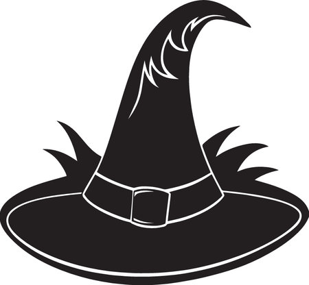 Witch hat. Halloween.Vector illustration ready for vinyl cutting.のイラスト素材