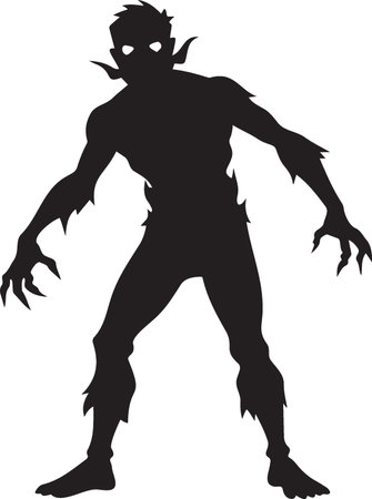 Zombie.Vector illustration ready for vinyl cutting.Isolated on white backgroundのイラスト素材