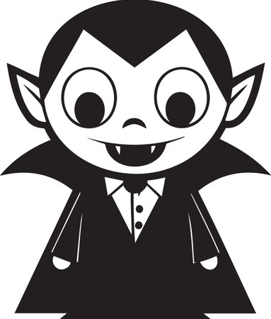 Cute cartoon vampire isolated on a white background. Halloween illustration.のイラスト素材