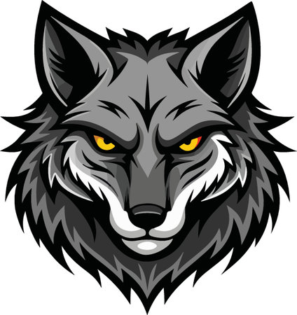 Wolf Mascot. Vector illustration - color + b/w versions.のイラスト素材