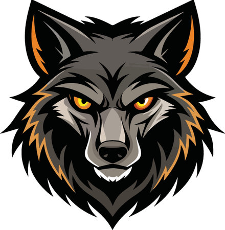 Wolf head. Mascot template. Vector illustration ready for vinyl cutting.のイラスト素材