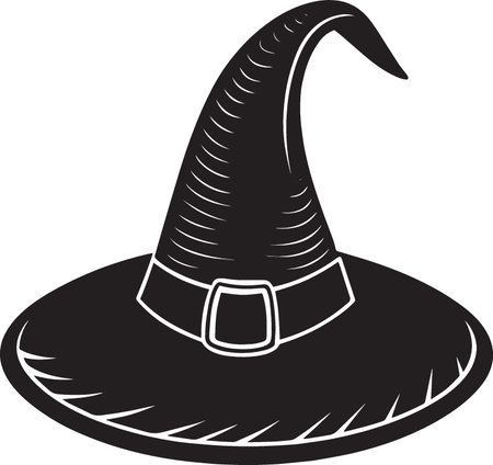 Witch Hat.Vector illustration ready for vinyl cutting. EPS10のイラスト素材