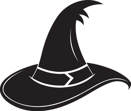 Witch hat. Halloween.Vector illustration ready for vinyl cutting.のイラスト素材