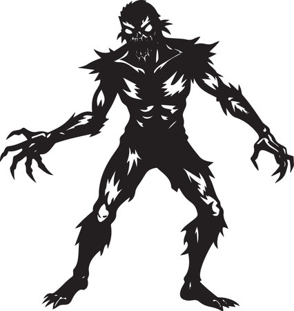 Zombie.Vector illustration ready for vinyl cutting. Isolated on white backgroundのイラスト素材