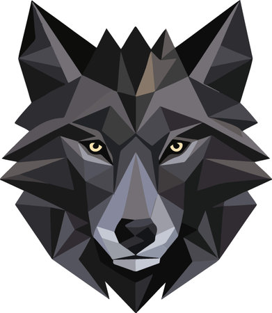Black wolf head isolated on a white background. Vector illustration for your designのイラスト素材