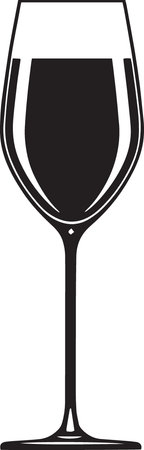 Wine Glass Silhouette. Vector Illustration Isolated On White Backgroundのイラスト素材