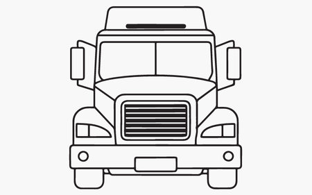 Vector illustration of a truck on a white background. Flat style.のイラスト素材