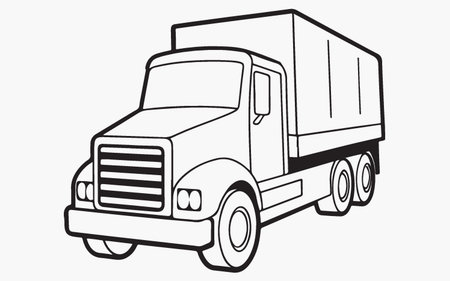 Illustration of a truck on a white background. Vector illustration.のイラスト素材