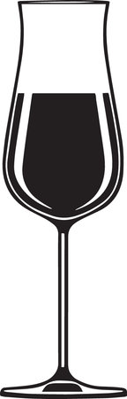 Wineglass. Alcoholic drinks. Vector illustration ready for vinyl cutting.のイラスト素材