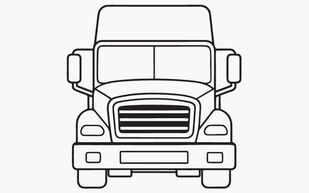 Silhouette of a truck on a white background. Vector illustrationのイラスト素材