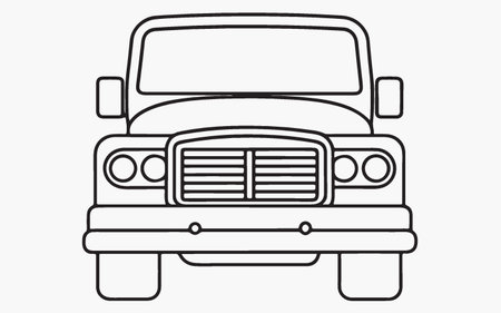 Pickup truck icon. Vector illustration of a pick up truck.のイラスト素材