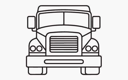 Silhouette of a school bus. Black and white vector illustration.のイラスト素材