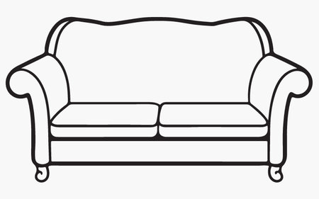 Sofa icon isolated on white background. Furniture vector illustrationのイラスト素材