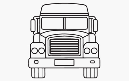 Truck icon. Vector illustration. Flat design style. Front view.のイラスト素材