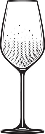 Wine Glass.Vector Illustration ready for vinyl cutting and t-shirts.のイラスト素材