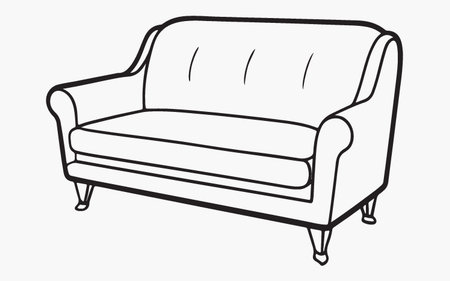 Sofa icon. Hand drawn illustration of sofa vector icon for web designのイラスト素材