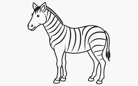 Zebra isolated on a white background. Vector illustration of a zebra.のイラスト素材