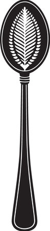 Illustration of a spoons with leaf on a white background.のイラスト素材