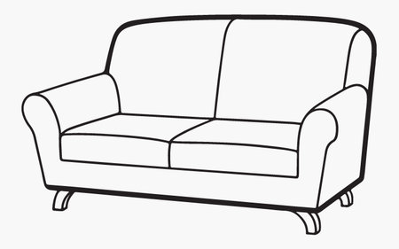 Sofa. Furniture for living room. Vector illustration.のイラスト素材