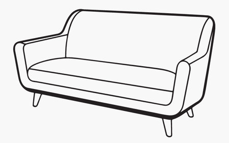 Sofa. Furniture for living room. Vector illustration.のイラスト素材