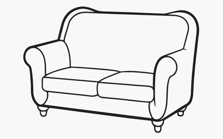 Sofa. Vector illustration. Isolated on white background.のイラスト素材