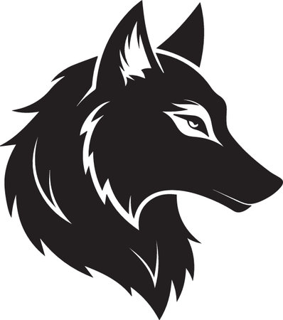 Wolf.Vector illustration ready for vinyl cutting. Isolated on white background.のイラスト素材