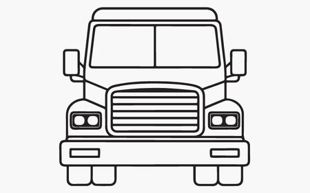 Truck icon, vector illustration. Flat design style. Front view.のイラスト素材