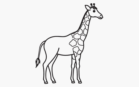 Giraffe isolated on white background. Vector illustration. Flat style.のイラスト素材