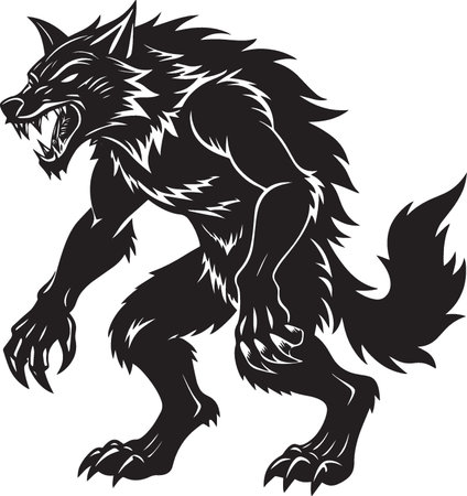 Wolf.Vector illustration ready for vinyl cutting. Isolated on white backgroundのイラスト素材