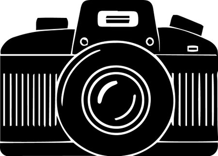 Illustration of a camera on a white background. Vector image.のイラスト素材