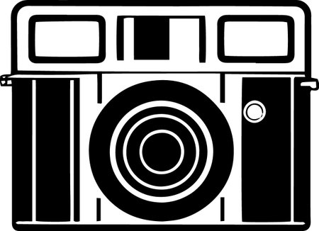 Vintage Camera on a white background. Vector illustration ready for vinyl cutting.のイラスト素材