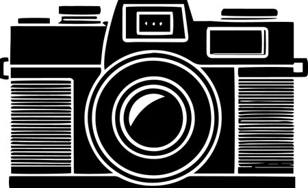 Illustration of a retro camera on a white background, vector illustrationのイラスト素材