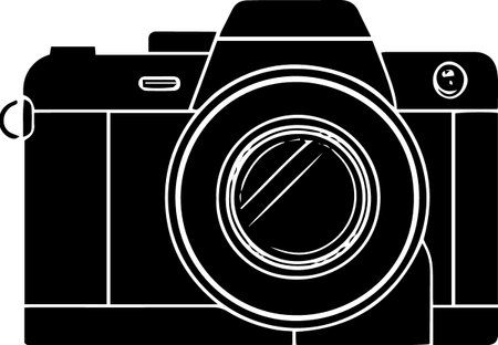Illustration of a camera on a white background. Vector illustration.のイラスト素材