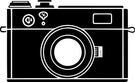 Vintage Camera Icon Isolated on White Background. Vector Illustrationのイラスト素材