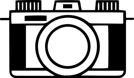Black line Photo camera icon isolated on white background. Vector Illustrationのイラスト素材