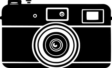 Illustration of a retro camera on a white background, vector illustrationのイラスト素材