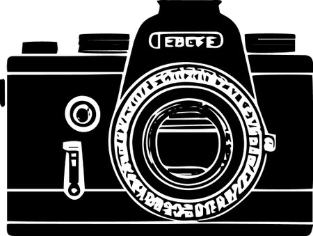 Retro Camera.Vector illustration ready for vinyl cutting or t-shirt printing.のイラスト素材