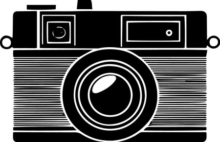 Illustration of a retro camera on a white background, vector illustrationのイラスト素材