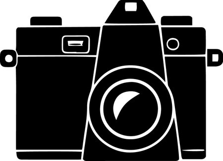Camera and binoculars isolated on a white background. Vector illustrationのイラスト素材
