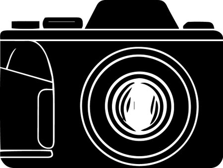 Illustration of a camera icon isolated on a white background - vectorのイラスト素材